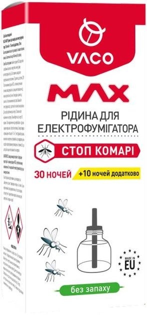 Рідина Vaco Max від комарів для електрофумігатора 30 мл фото