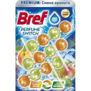 Туалетні блоки для унітазу Bref Зміна аромату Персик-Яблуко Тріопак фото
