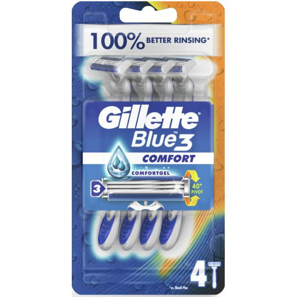 Бритвы одноразовые мужские Gillette Blue 3 Comfort 4 шт фото