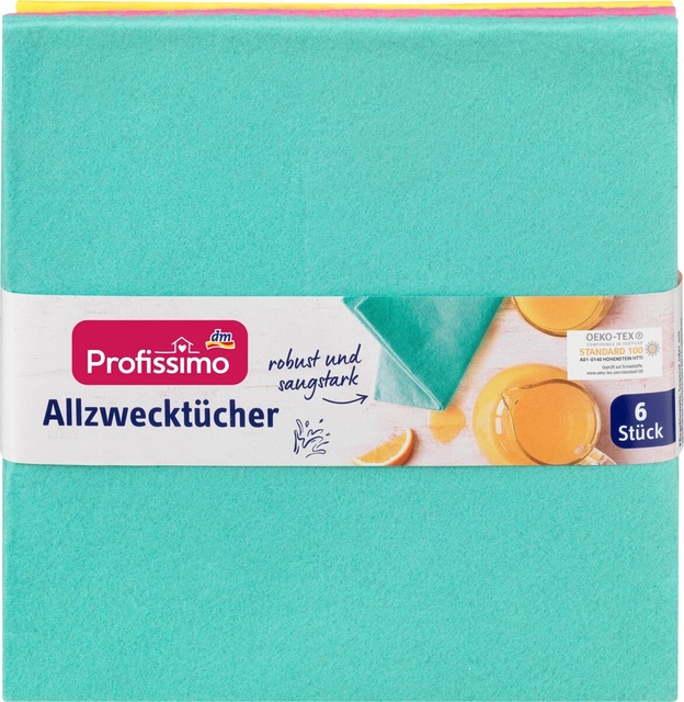 Універсальні серветки для приберання Profissimo Allzwecktücher 6шт фото