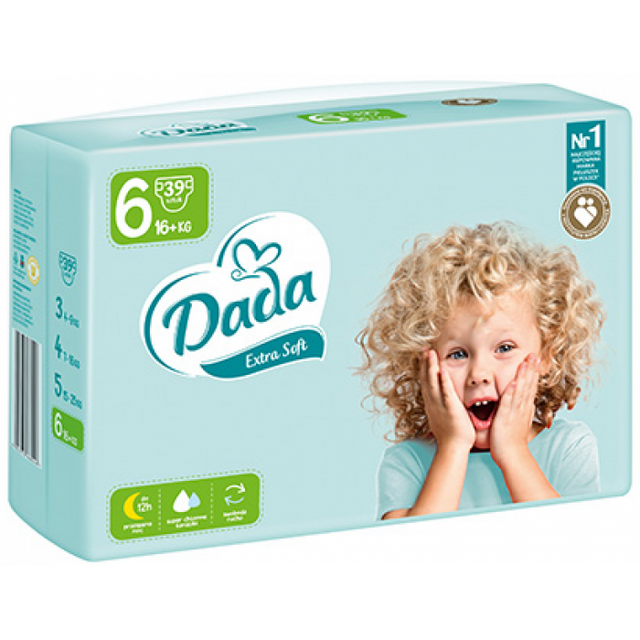 Підгузки Dada Extra Soft 6, 16+ кг, 39 шт фото