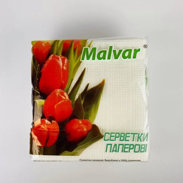 Серветка Malvar біла 30 шт фото
