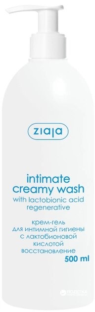 Крем-гель для інтимної гігієни з лактобіоновою кислотою Ziaja з дозатором 500 мл фото