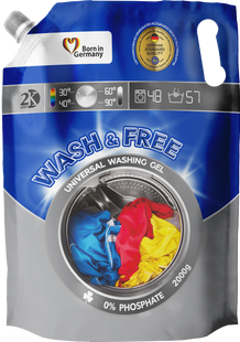 Гель для прання Wash&Free Універсал ДОЙПАК 2л фото