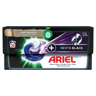 Капсули для прання чорного одягу Ariel+Revita black 26 капсул фото