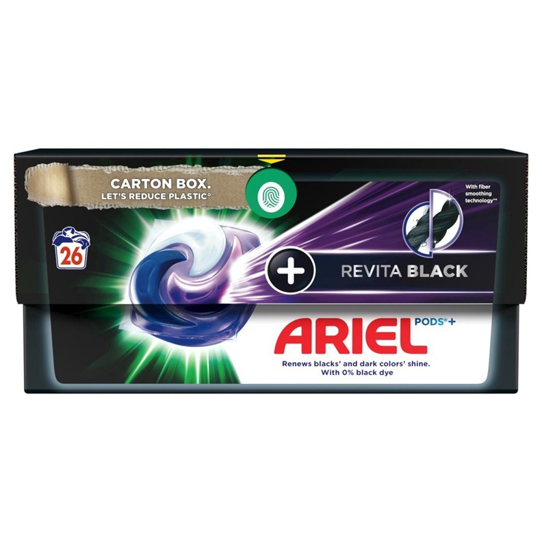 Капсулы для стирки черной одежды Ariel+Revita black 26 капсул фото